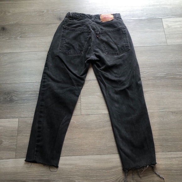 Levi’s 569 Black Denim Jeans With Frayed Hem Size 28 W40 L32 - Picture 12 of 12